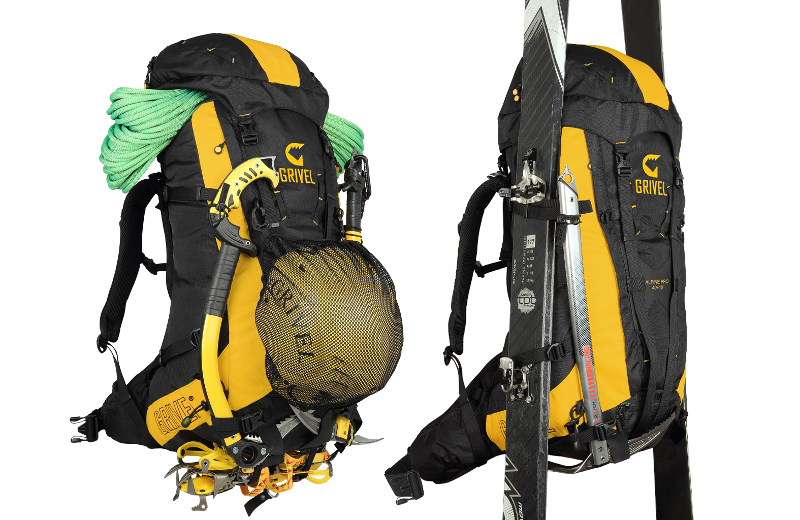 Alpine Pro 40 + 10 Product Image Diagonal Packed - Grivel