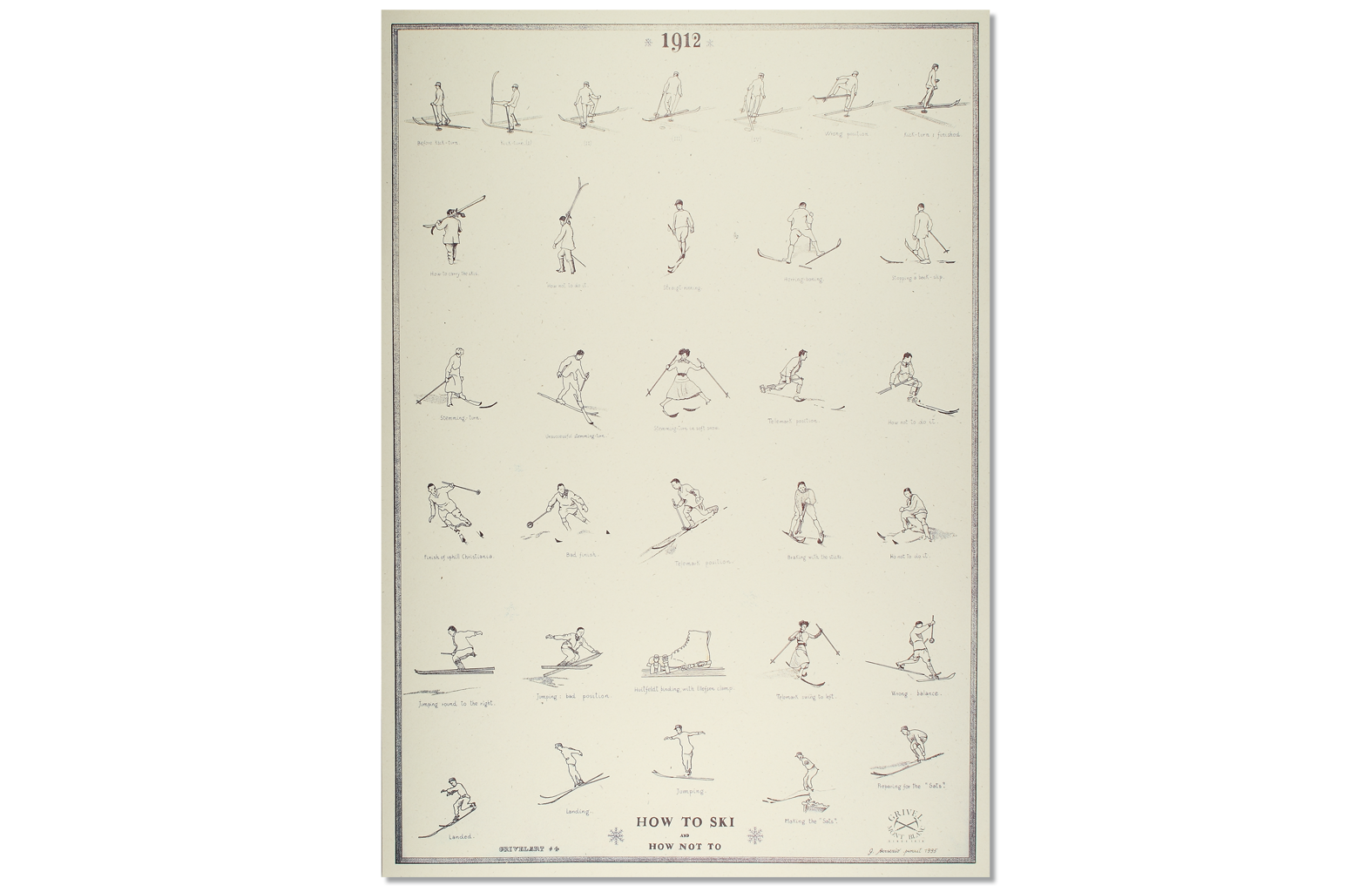 Lithographic print: How To Ski and How Not To Product Image - Grivel