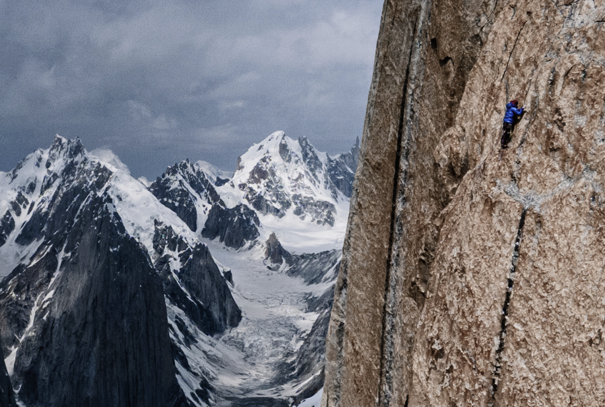 Stefano Ragazzo on Nameless Tower during the solo ascent of Eternal Flame