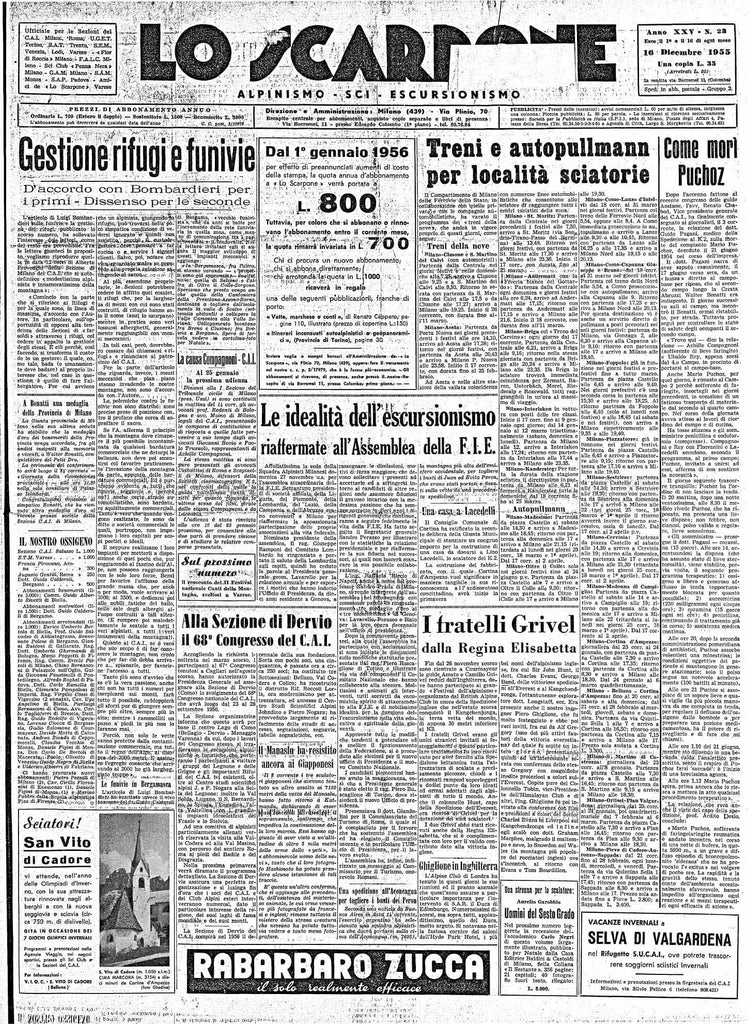 Newspaper article describing the success of Grivel Superleggeri crampons