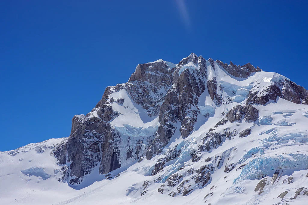 Snow and granite terrain on Cerro Nora Oeste