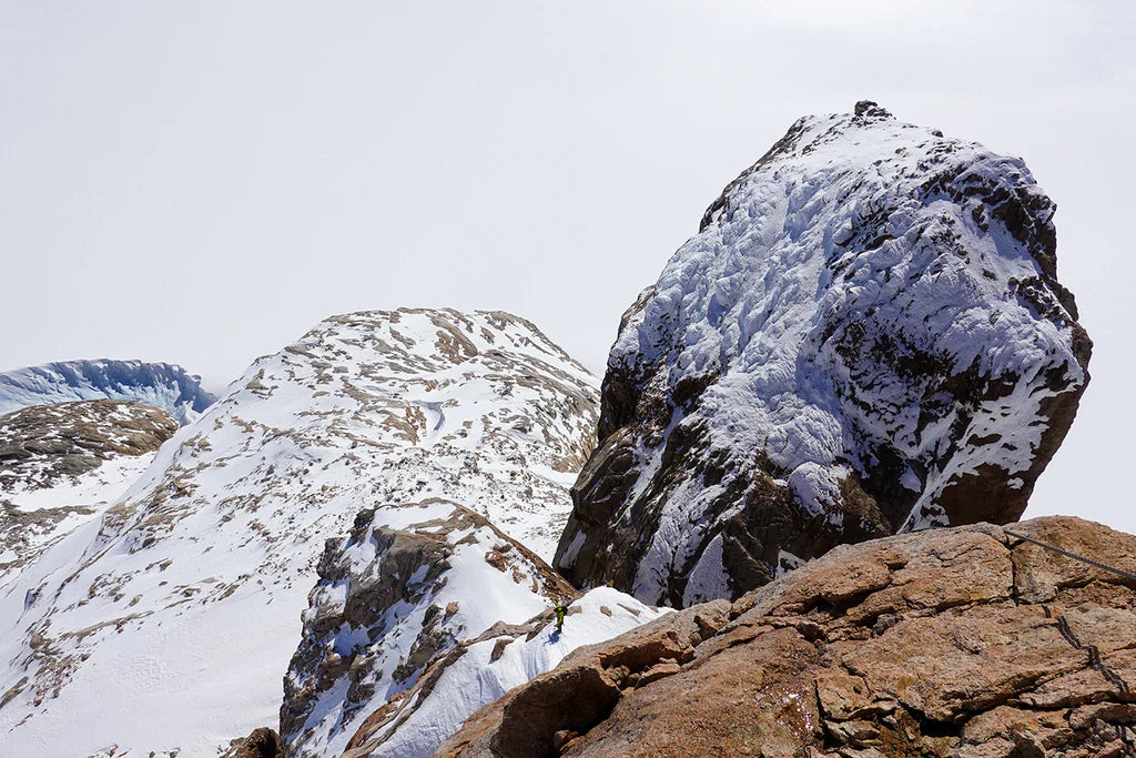 Snow and granite terrain on Cerro Nora Oeste