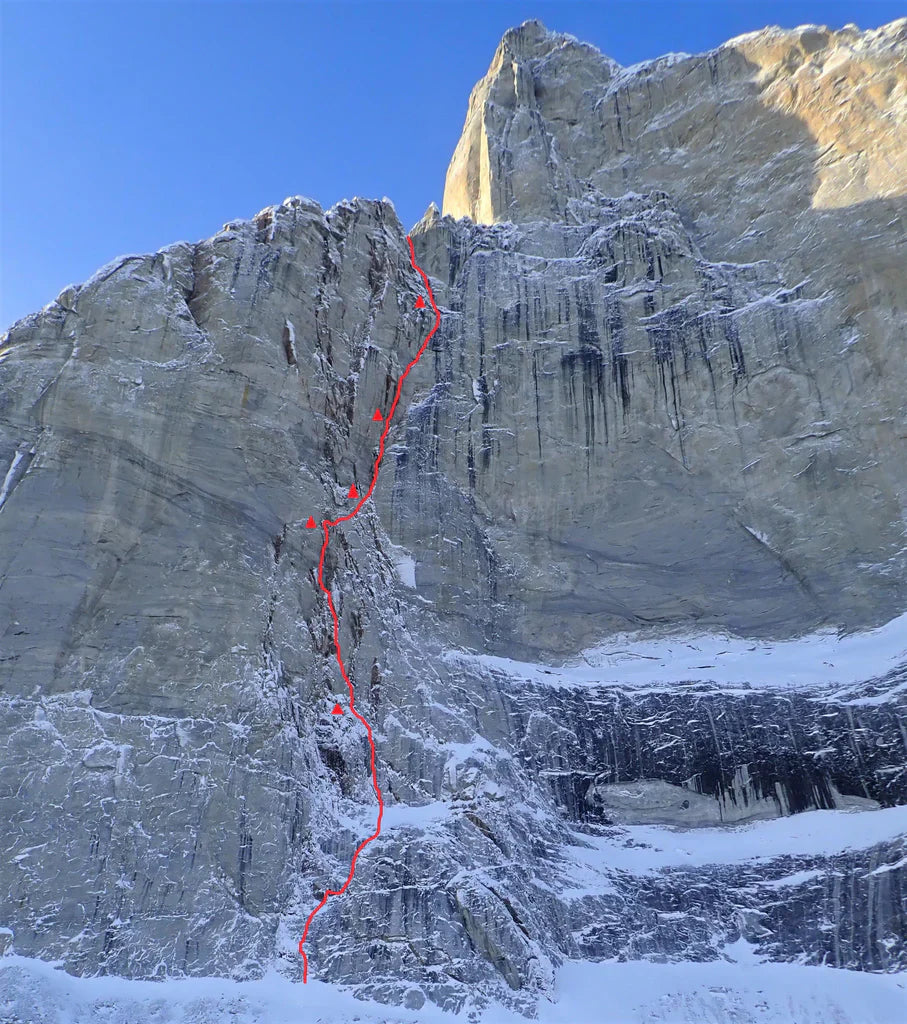 Topo of MikroKozmik Variations on Polar Sun Spire, Baffin Island