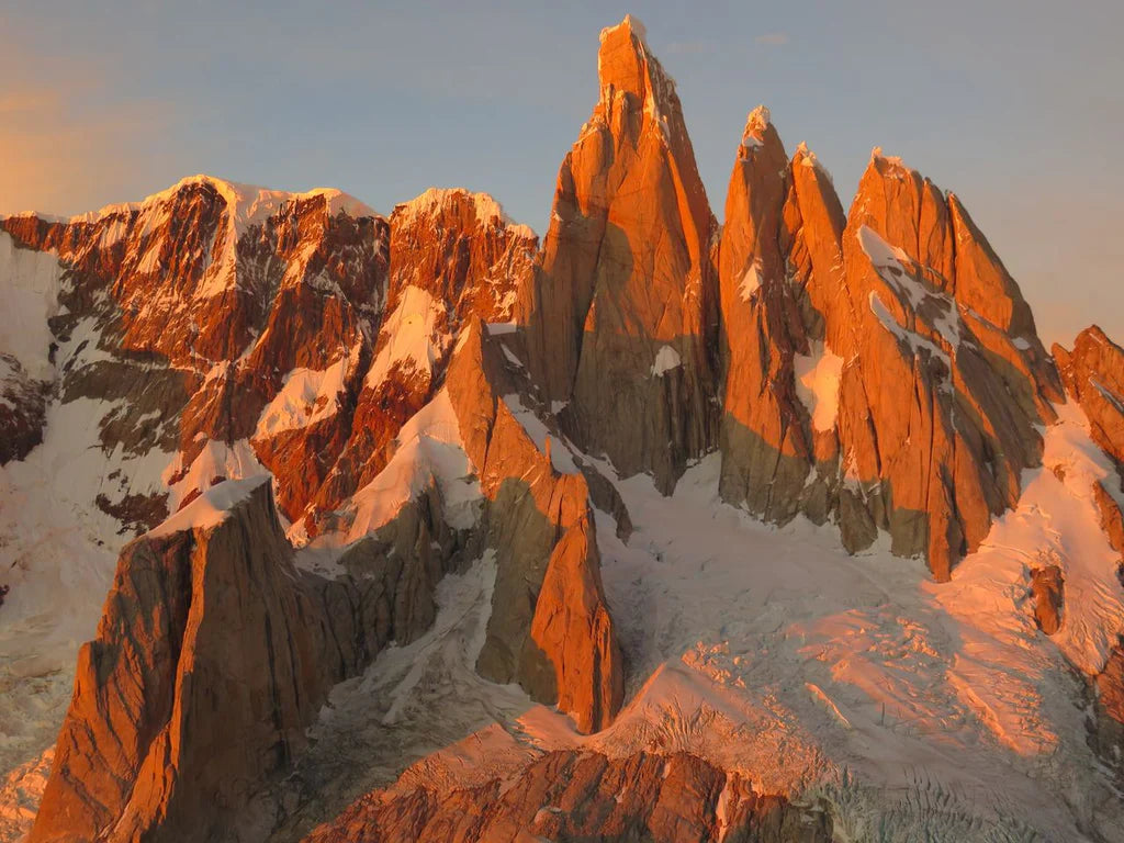 Cerro Torre and surrounding granite spires in Patagonia