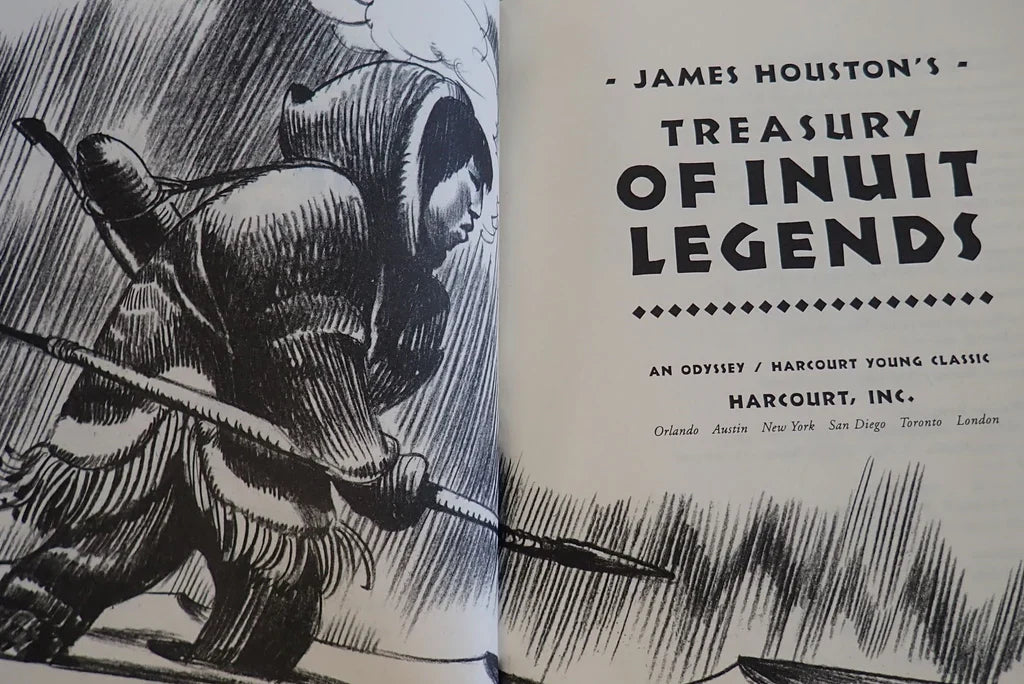 Illustration from Treasury of Inuit Legends beside the title page