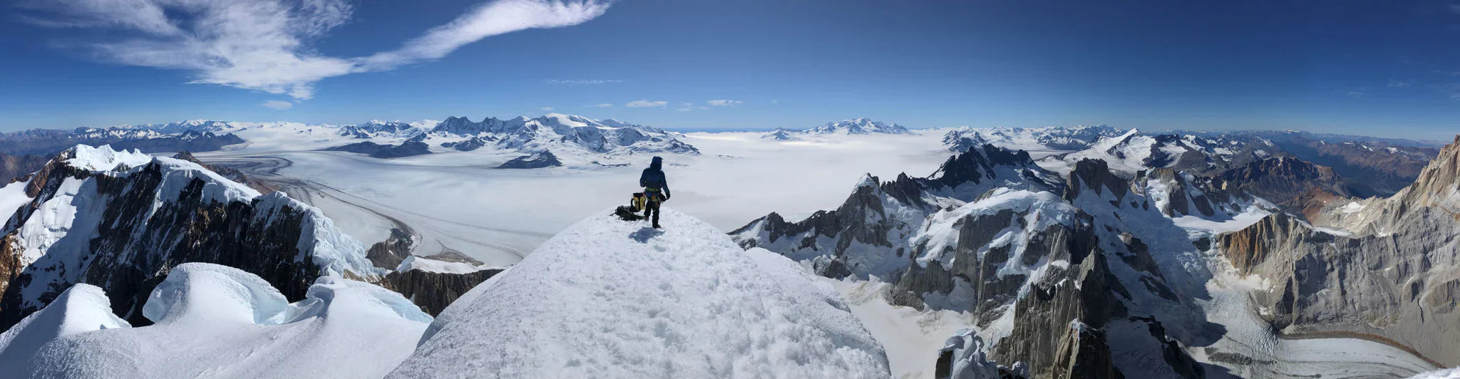Summit ridge panorama above the Patagonian icefield