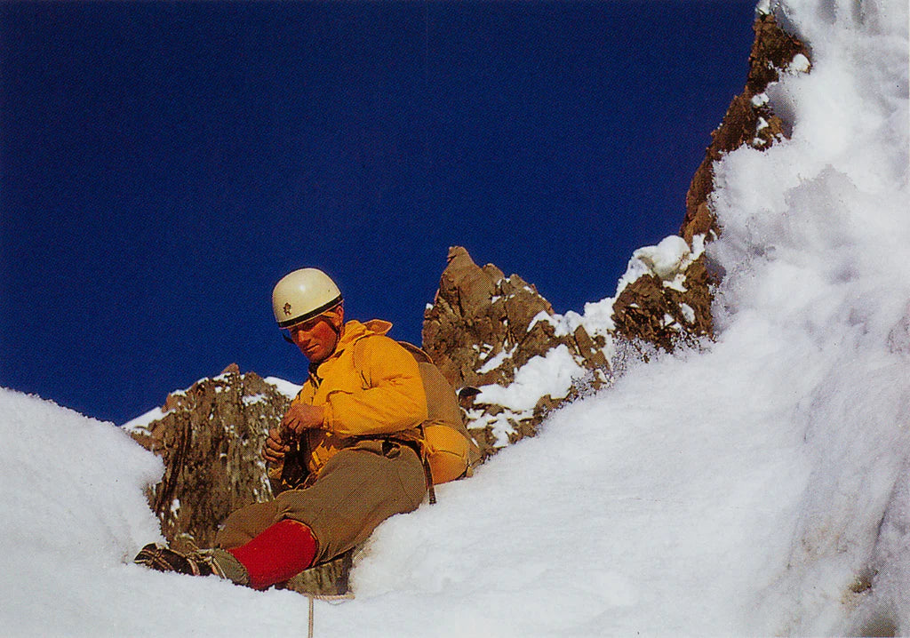 Walter Bonatti during his ascent on the North Face of the Matterhor