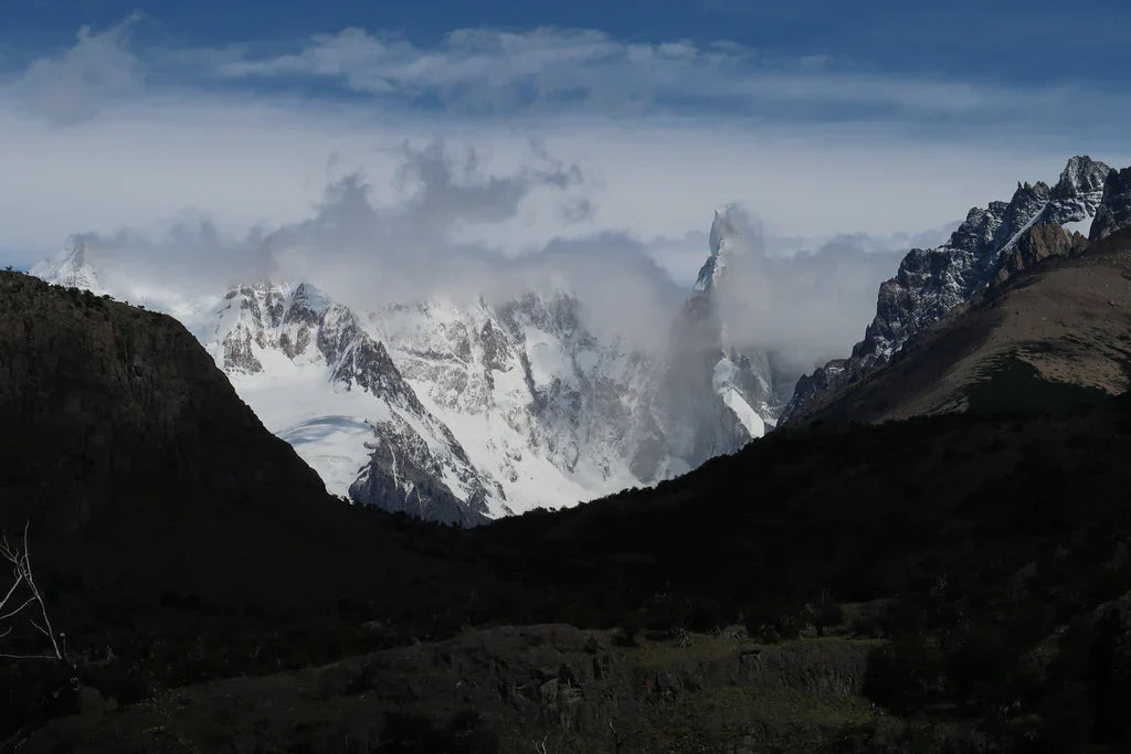 Patagonian mountain landscape surrounding Cerro Torre and Fitz Roy