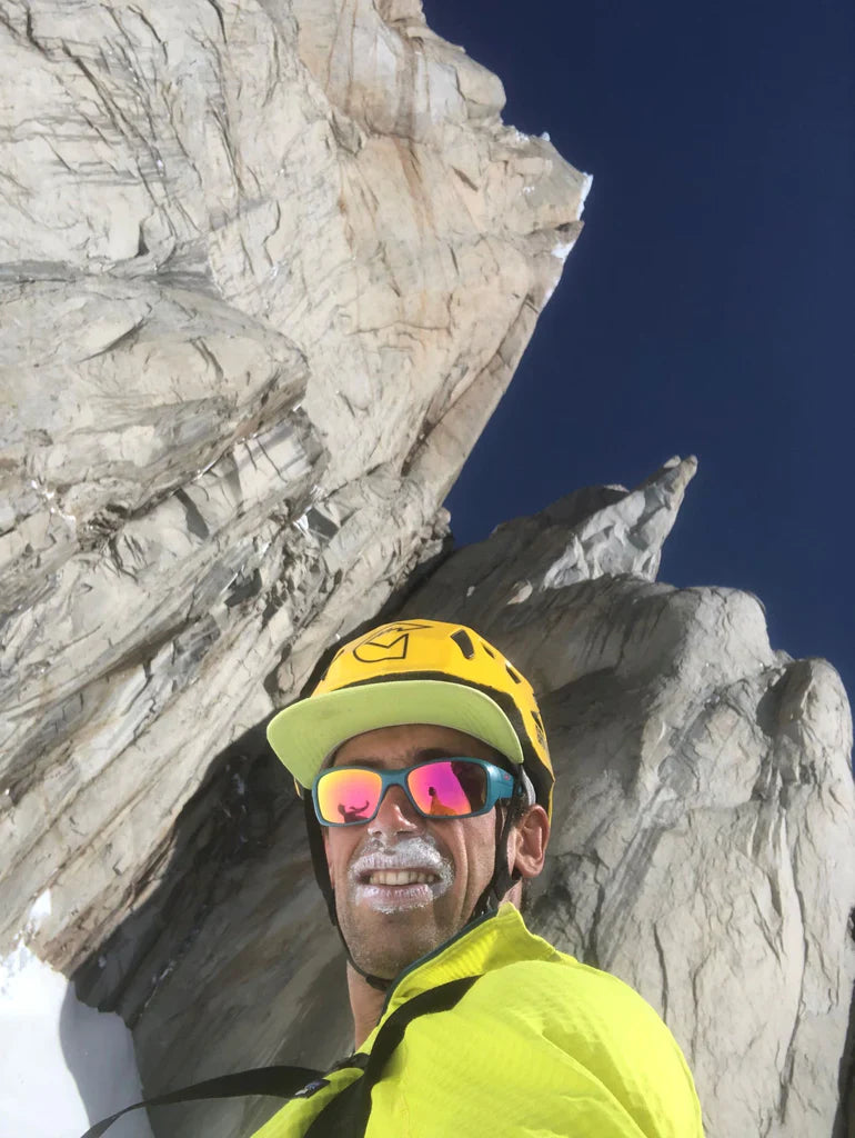 Tomás Aguiló below the granite spires of Cerro Torre