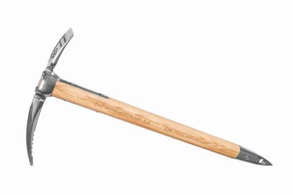 Grivel 200 ice axe with hot drop forged head and ash shaft.