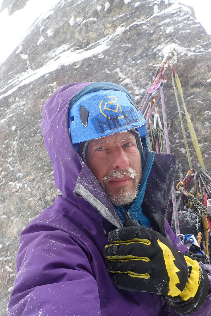 Marek Raganowicz on the wall of Polar Sun Spire