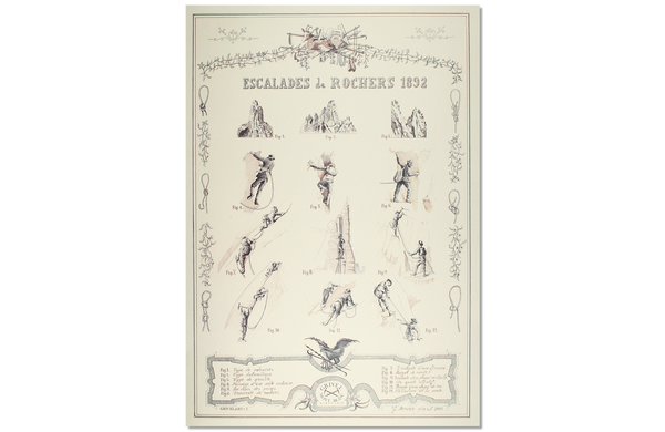 Lithographic print: Escalades de Rocher 1892
