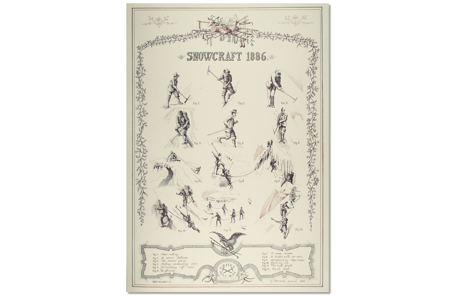 Grivel - Lithographic print: Snowcraft 1886